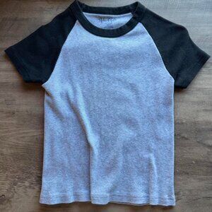 Grey and black baby tee